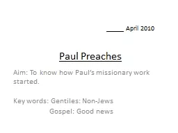 Paul Preaches