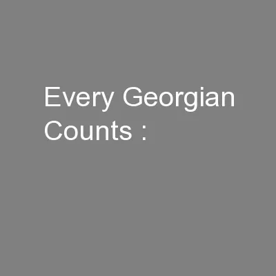 Every Georgian Counts :