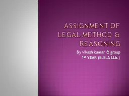 Assignment of legal method & reasoning