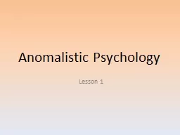 Anomalistic Psychology