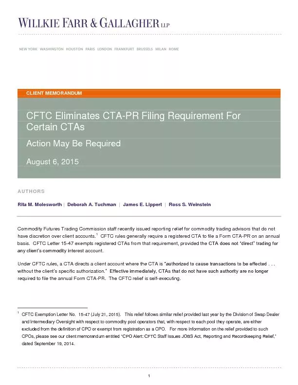 CFTC Eliminates CTA