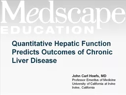 Quantitative Hepatic Function Predicts Outcomes of Chronic