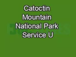Catoctin Mountain National Park Service U