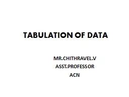TABULATION OF DATA