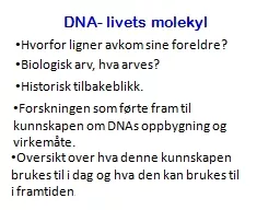 DNA- livets molekyl