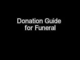 Donation Guide for Funeral