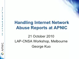 Handling Internet Network Abuse Reports at APNIC