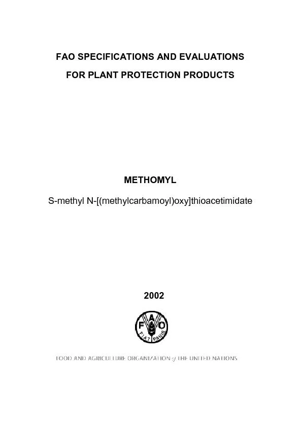 FAO SPECIFICATIONS AND EVALUATIONSFOR PLANT PROTECTION PRODUCTSS-methy