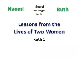 Lessons from the Lives of Two Women