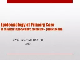 Epidemiology of Primary Care