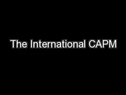The International CAPM