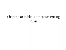 Chapter 8: Public Enterprise Pricing Rules