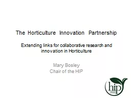 The Horticulture Innovation Partnership