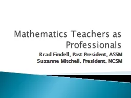 Mathematics Teachers as Professionals