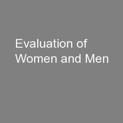 Evaluation of Women and Men