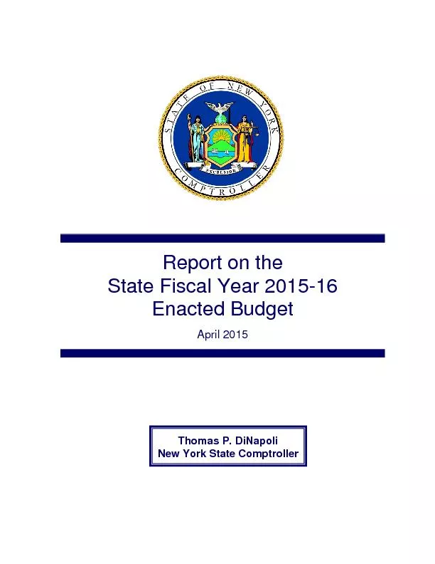 Report on theState Fiscal Year 2015Enacted BudgetApril 201