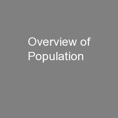 Overview of Population