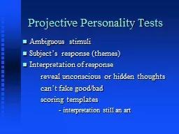 Projective Personality Tests