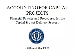 ACCOUNTING FOR CAPITAL PROJECTS