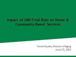 Impact of CMS Final Rule on Home & Community-Based Serv