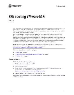 Technical Note PXE Booting VMware ESXi ESXi