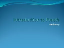 Introduction to Proofs