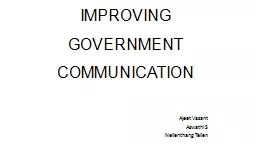 IMPROVING GOVERNMENT COMMUNICATION