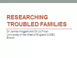 Researching Troubled families