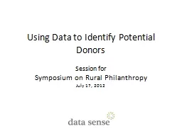 Using Data to Identify Potential Donors