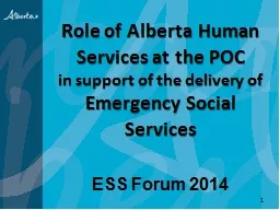 Role of Alberta Human Services at the POC