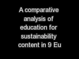 A comparative analysis of education for sustainability content in 9 Eu