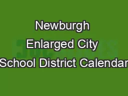 Newburgh Enlarged City School District Calendar