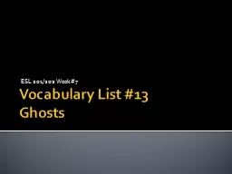 Vocabulary List #13