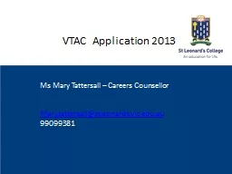 VTAC  Application 2013