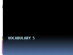Vocabulary 5