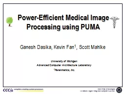 Power-Efficient Medical Image Processing using PUMA