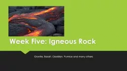Week Five: Igneous Rock