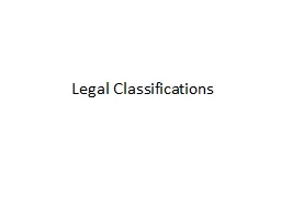 Legal Classifications