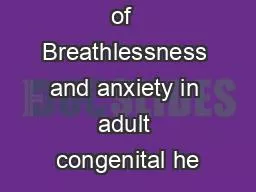 of  Breathlessness and anxiety in adult congenital he