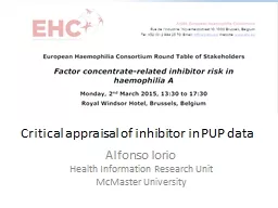 Critical appraisal of inhibitor in PUP data