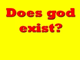 Does god exist?