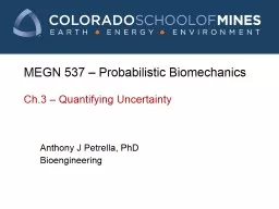 MEGN 537 – Probabilistic Biomechanics