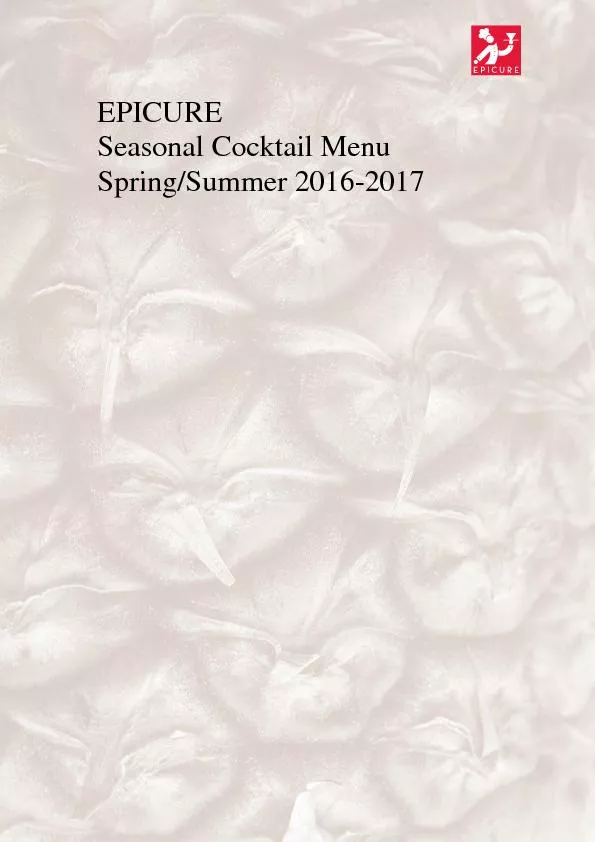 Seasonal Cocktail Menu