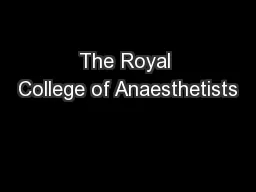 The Royal College of Anaesthetists