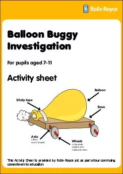 Balloon Buggy Investigation For pupils aged  Activity