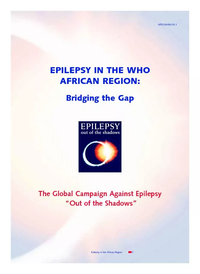 Epilepsy in the African RegionAFR/MNH/04.1