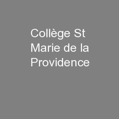 Collège St Marie de la Providence