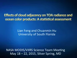 Effects of cloud adjacency on TOA radiance and ocean color