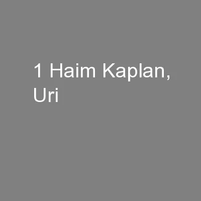 1 Haim Kaplan, Uri