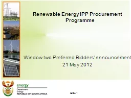 Renewable Energy IPP Procurement